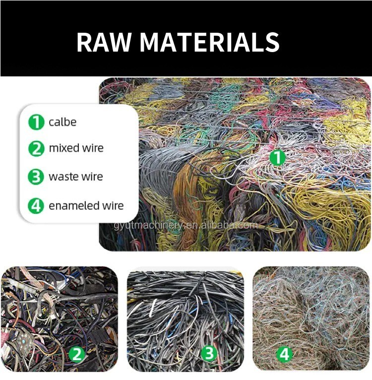 Machine de broyage de câbles à support monophasique pour le recyclage des déchets de câbles en cuivre