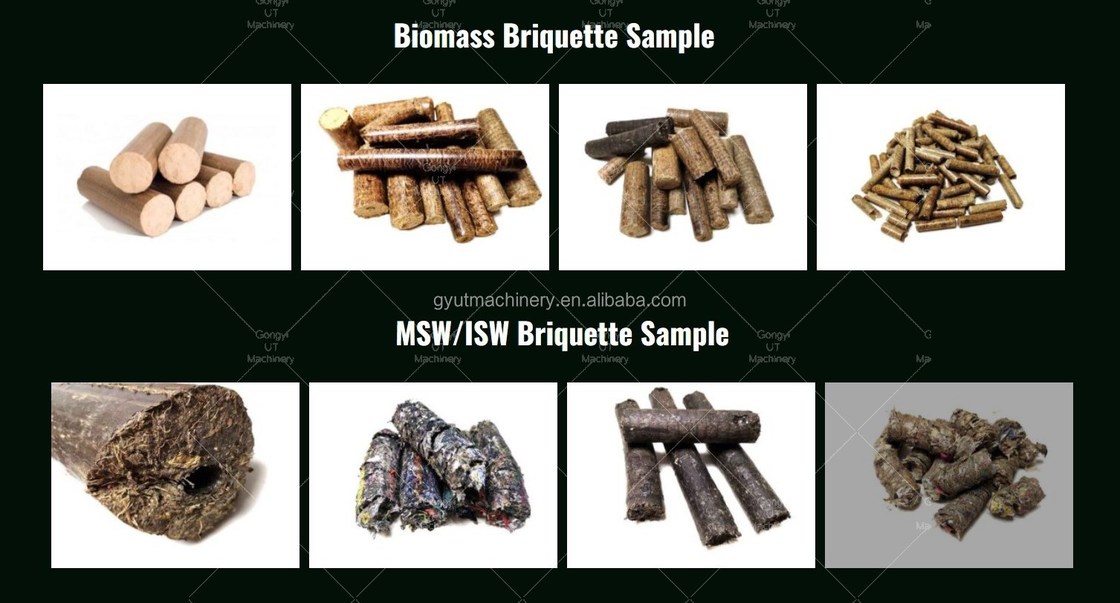 1.2T Machine à briqueter du bois à fonctions multiples pour les briquettes solides à partir de déchets de biomasse