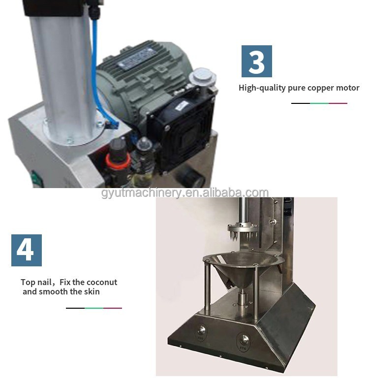 Améliorez votre jeu de production avec 0.8kw Green Coconut Peeler Trimming Dehusker